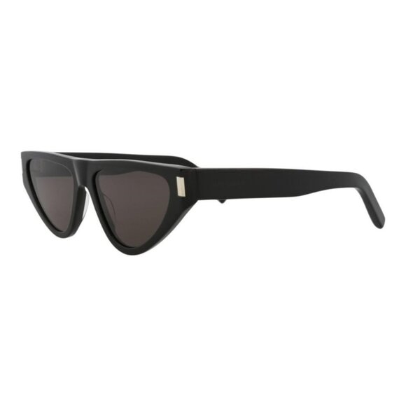 Saint Laurent Womens Cat Eye Black Black Black Fashion Designer Eyewear - Picture 1 of 4